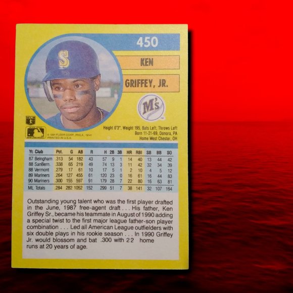 BASEBALL CARD KEN GRIFFEY JR # 450 - Picture 2 of 2
